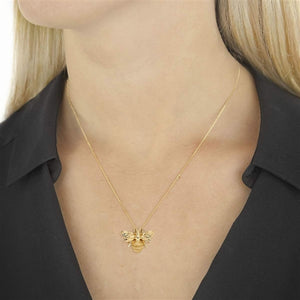 9ct yellow gold designer bee necklace.