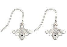 Load image into Gallery viewer, Silver Stone Set Bee Drop Earrings
