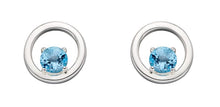 Load image into Gallery viewer, Silver Blue Topaz Earrings. December Birthstone
