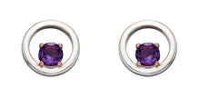 Load image into Gallery viewer, Silver Amethyst Earrings. February Birthstone
