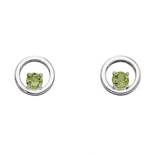 Load image into Gallery viewer, Silver Peridot Earrings. August Birthstone
