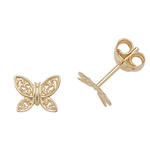 9ct Butterfly Studs.