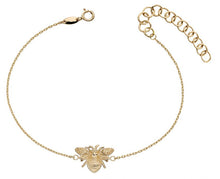 Load image into Gallery viewer, 9ct yellow gold designer bee necklace.
