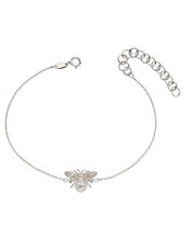 Load image into Gallery viewer, 9ct White Gold Bee Bracelet.
