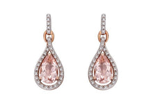 Load image into Gallery viewer, 9ct Rose Gold Morganite &amp; Diamond Earrings. Dream collection.
