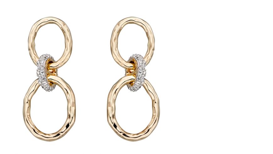 9ct Gold Diamond Set Earrings.