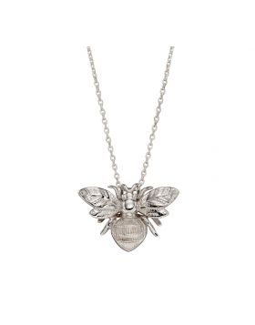 9ct White gold designer bee necklace.
