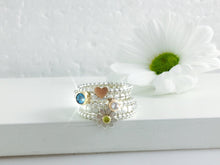 Load image into Gallery viewer, 9ct gold Diamond beaded ring, stacker band yellow, red or white gold.
