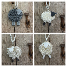 Load image into Gallery viewer, Handmade silver sheep necklace, individually crafted in Wales at Jeffs Jewellers.
