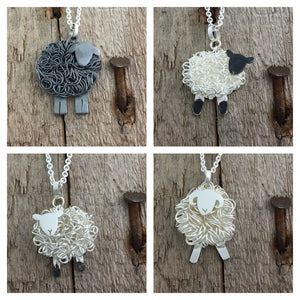 Silver black sheep necklace, individually hand crafted in Wales at Jeffs Jewellers.