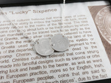 Load image into Gallery viewer, Double coin Threepence necklace, pre 1920 threepence,  sterling silver.
