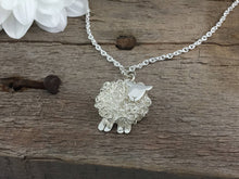 Load image into Gallery viewer, Silver sheep necklace, individually hand crafted in Wales at Jeffs Jewellers.
