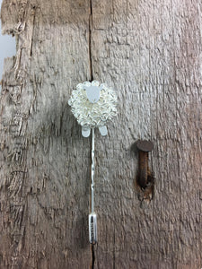 Handmade silver sheep lapel pin brooch individually hand crafted