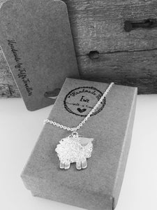 Handmade silver sheep lapel pin brooch individually hand crafted