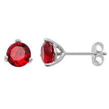 Load image into Gallery viewer, July Birthstone studs/ July Birthstone Earrings / birthstone earrings/ ruby Studs/ Red Stone / Red ruby earrings
