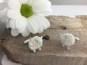 Handmade silver sheep cufflinks, individually hand crafted at Jeffs Jewellers.