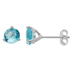 March Birthstone Earrings / Birthstone Studs/ Blue Studs/ Blue Stone earrings / aquamarine Studs / aquamarine