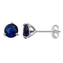 Load image into Gallery viewer, Birthstone Earrings/ Birthstone Studs/ September birthstone / navy stone earrings/  sapphire Studs /silver earrings
