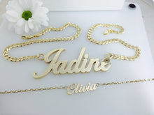 Load image into Gallery viewer, 9ct Gold Handmade Name Necklace, with or without heart.
