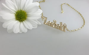 9ct Gold Handmade Name Necklace, with or without heart.