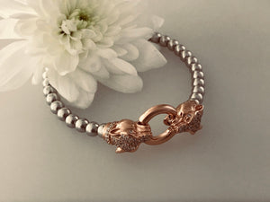 Exquisite Silver Designer Panther bracelet.