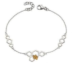 Silver Honeycomb and Honey Bee bracelet.