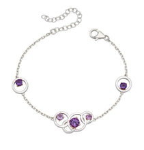Load image into Gallery viewer, Silver Amethyst bracelet.
