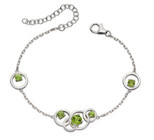 Load image into Gallery viewer, Silver Peridot bracelet.
