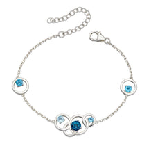 Load image into Gallery viewer, Silver Blue Topaz bracelet.
