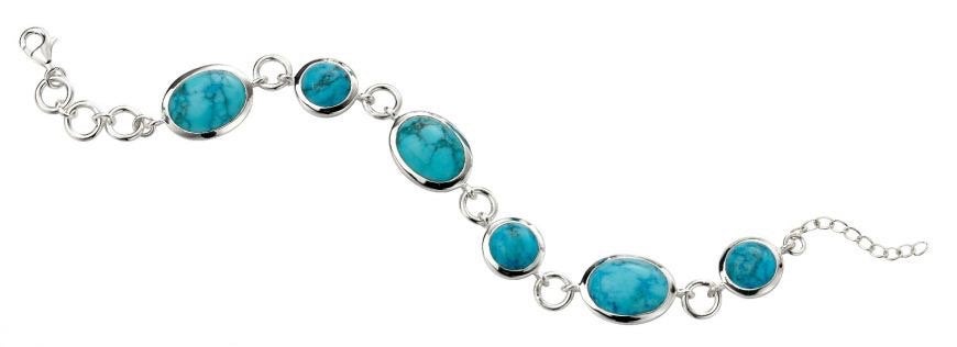 Silver and turquoise Magnesite bracelet