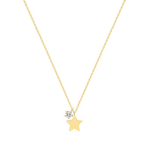 9ct Gold Dainty Star Necklace.