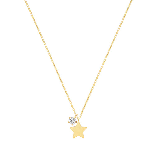 9ct Gold Dainty Star Necklace.