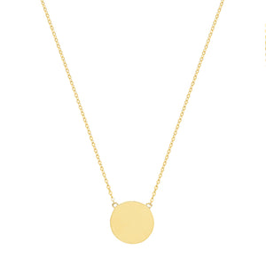 9ct Gold Dainty Disc Necklace.