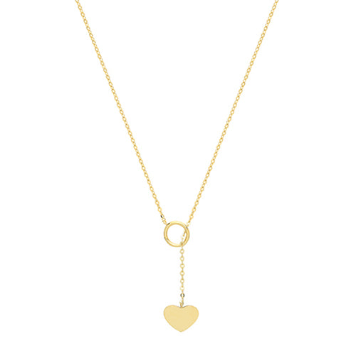 9ct Gold Dainty Heart Lariot Necklace.