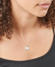Load image into Gallery viewer, Silver Birthstone necklace April, engraveable.
