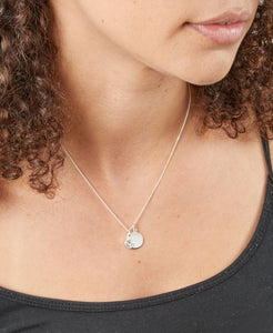 Silver Birthstone necklace April, engraveable.