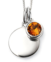 Load image into Gallery viewer, Silver Birthstone necklace November, engraveable.
