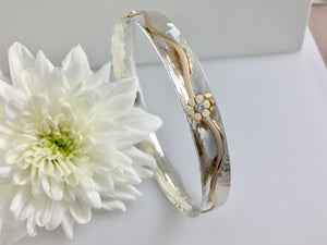 The Daisy Dew Drop Spinner Ring, handmade worry ring 9ct solid gold & sterling Silver