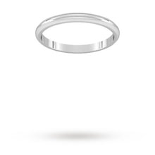 Load image into Gallery viewer, 9ct 2mm White Gold Traditional D shape Wedding Band.
